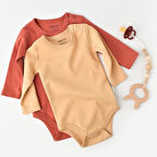 2'li Uzun Kollu Body Zıbın 3026 Hardal - Tarçın