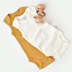 2'li Askılı Body Zıbın 11109 Hardal - Ekru