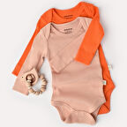 2'li Uzun Kollu Body Zıbın 11314 Şeftali - Nar