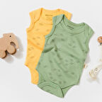 2'li Askılı Body Zıbın 11116 Limon - Badem Yeşili