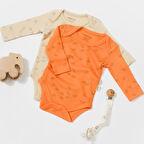 2'li Uzun Kollu Body Zıbın 11317 Taş - Kayısı