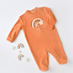 Yıldız Kadife Ayaklı Tulum 6003 Mercan