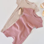 2'li Kısa Kollu Tulum 11407 Gül - Açık Pembe