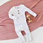 Uzun Kollu Tulum 11419 Beyaz