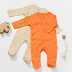 2'li Uzun Kollu Ayaklı Tulum 11424 Taş - Kayısı