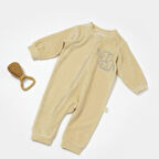 Kadife Fermuarlı Uzun Kollu Tulum 6052 Taş