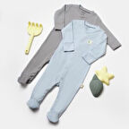 2'li Ayaklı Tulum 9035 Mavi-Gri