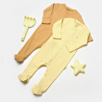 2'li Ayaklı Tulum 9034 Sarı-Kahverengi