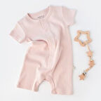 Kısa Kollu Tulum 1017 Toz Pembe