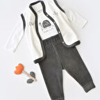 3'lü Kaplumbağa Kadife Yelek Takım 6024 antrasit