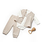 3'lü Takım ( Pantolon-Zıbın-Yelek ) 8115 Vizon