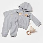 Kapişonlu Ceket & Pantolon Takım 8004 Gri