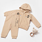 Kapişonlu Ceket & Pantolon Takım 8007 Taş