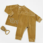 Kadife Pantolon & Tişört Takım 6050 Hardal