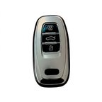 Audi A4-A5-A6-A7-Q5-Q7 Sustasız Uyumlu Silikon Oto Anahtar Kumanda Kabı Kılıf Gri