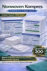 Nonwoven Kompres 7,5x7,5 cm 4 Katlı Steril 100 ADET Kumaş Dokulu Pansuman Spanç 2 KUTU