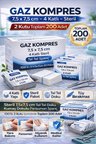 Gaz Kompres 7,5x7,5 cm 4 Katlı Steril 200 Adet Tel Tel Spanç Pansuman Bezi (2KUTU)