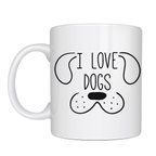 Köpek Severlere Özel “I Love Dogs” Kupa MODEL 182– Sevimli Köpek Tasarımlı Porselen Kahve Kupası – Hediyelik Kupa