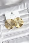 Pirinç Gold Renk Circle Model Kadın Küpe