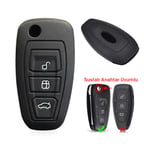 Ford Focus Mondeo Fiesta Kuga  Anahtar Uyumlu Silikon Oto Anahtar Kumanda Kabı Kılıf Siyah