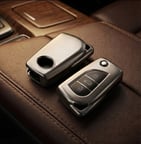 Toyota Corolla Auris Yaris Avensis Uyumlu Smart 3 Buton Silikon Oto Anahtar Kumanda Kabı Kılıf Gri