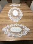 Salon Oda Takımı Dantelli Runner Set Üç Parça