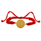 Gekas Kuyumculuk 22 Ayar Yeni Çeyrek Altın Kırmızı Renkli İpli Bileklik