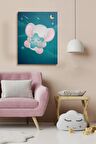 Erkek ve Kız Çocuk Odaları Için Dekoratif Soyut Desenli Figürlü Kanvas Çerçeve Çerçeveli Tablo