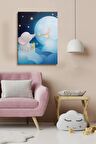 Erkek Ve Kız Çocuk Odaları İçin Dekoratif Soyut Desenli Figürlü Kanvas Çerçeve Çerçeveli Tablo