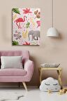 Erkek Ve Kız Çocuk Odaları Için Dekoratif Soyut Desenli Figürlü Kanvas Çerçeve Çerçeveli Tablo