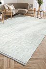 Bambum Vintage Serpme Desenli Saten Kadife Halı Modern Salon ve Koridor Halısı Kaymaz Tabanlı 1003 GRİ