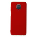Redmi Note 9 Pro Kılıf Nano içi Kadife Silikon - Kırmızı
