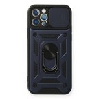 iPhone 12 Pro Kılıf Pars Lens Yüzüklü Silikon - Lacivert