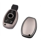 Mercedes E Seri Uyumlu Smart 3 Buton Silikon Oto Anahtar Kumanda Kabı Kılıf Gri