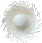 BUĞZ Tropikal Parti Beyaz Hasır Hawaii Şapkası 13x36 cm