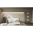 BLINK Modern İnci Beyaz Tek Kişilik Karyola 120x200