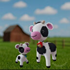 Sütaş ineği anne bebek set büyük buzu ve küçük buzu oyuncak 