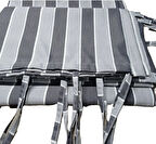 Gencer Home Balkon Perdesi Bağcıklı Ölçü Seçenekli Gri Kalın Çizgili