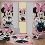 Mickey Mouse Desenli Çocuk Odası Takım Perde (iki Kanat),Yatak Örtüsü,Yastık,Kırlent ,Halı,Tablo