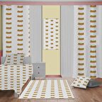 oyuncak ayı  Desenli Çocuk Odası Takım Perde (iki Kanat),Yatak Örtüsü,Yastık,Kırlent ,Halı,Tablo