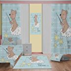 SWEET DREAMS Desenli Çocuk Odası Takım Perde (iki Kanat),Yatak Örtüsü,Yastık,Kırlent ,Halı,Tablo