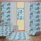 superhero Desenli Çocuk Odası Takım Perde (iki Kanat),Yatak Örtüsü,Yastık,Kırlent ,Halı,Tablo