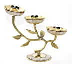 Pirinç Sedefli 3'lü Şamdan 5935