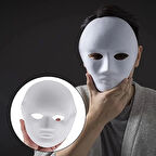 Beyaz Renk Boyanabilir Anonim Tam Yüz Cosplay Maske 24x18 Cm