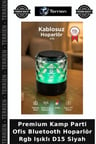 Premium Kamp Parti Ofis Bluetooth Hoparlör Rgb Işıklı D15 Siyah