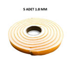 5 Adet Kapı Pencere Isı Yalıtım Süngeri Yapışkanlı Pencere Rüzgar Bandı 18mm X 2,5 Mt