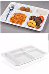 10 Adet  5 Bölmeli Kırılmaz Tabldot Tabak Self Servis Yemekhane Okul Lokanta Tabildot (40 Cm X28 Cm)