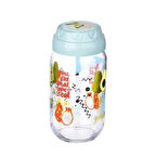 Vintage  Dekoratif  Desenli Cam Kavanoz 1000 Ml - 33,8 Oz - Avokado