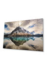 Dağ Yansıma Manzara Cam Tablo 4mm Dayanıklı Temperli Cam Mountain Reflection Landscape Glass Table