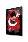 Atatürk Portre Cam Tablo Modern Ev Ofis Salon Hediyelik Büyük Tablo Duvar Dekoru